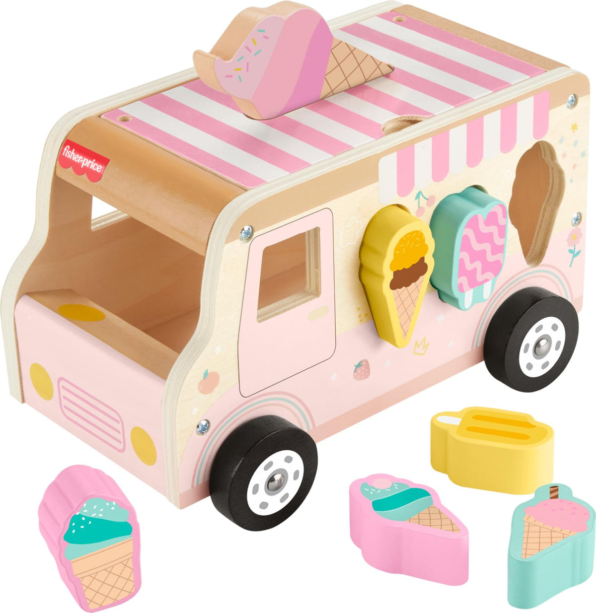 Fisher-Price FSC-certified wood with water-based paints for safe tactile fun