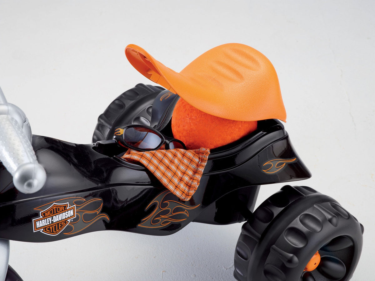 Fisher-Price Harley-Davidson Tough Trike supports ages 2–5 with a sturdy design.