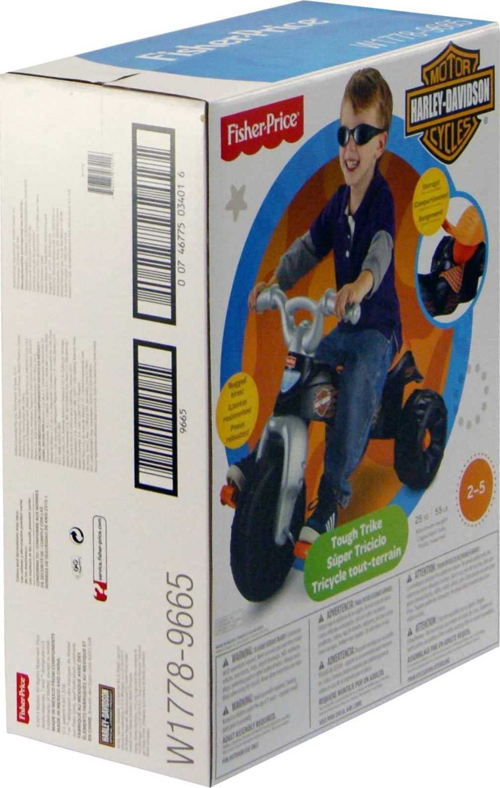 Fisher-Price Harley-Davidson Tough Trike seat opens to a secret storage space.