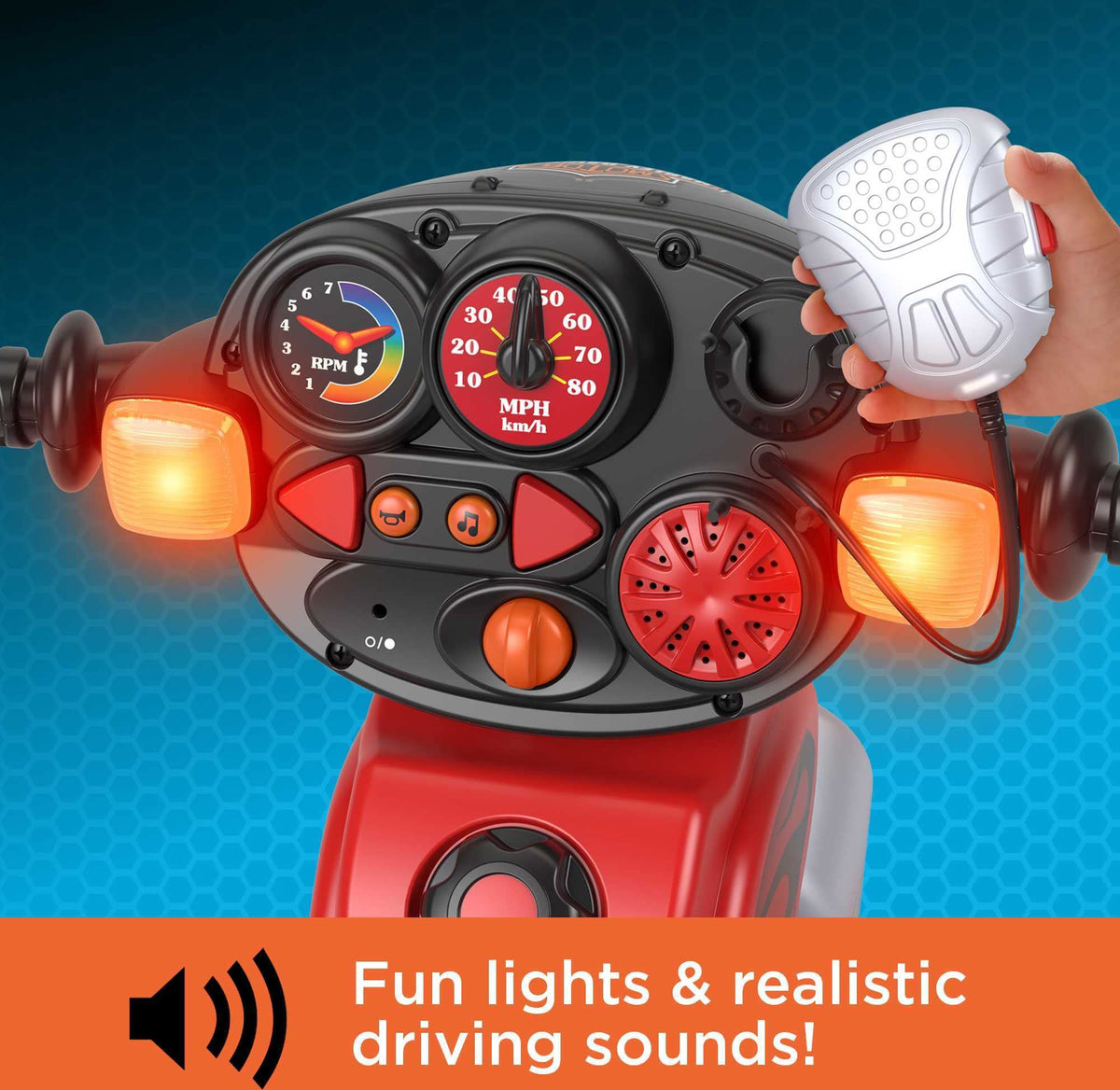Seat adjustment feature on Harley-Davidson trike to grow with children.
