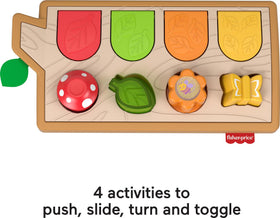 Fisher-Price Hide & Peek Pop-Up butterfly invites touch and gentle sounds.