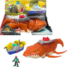 Fisher-Price Imaginext Aquachomp Mosasaurus, 18-inch dino ready for adventures