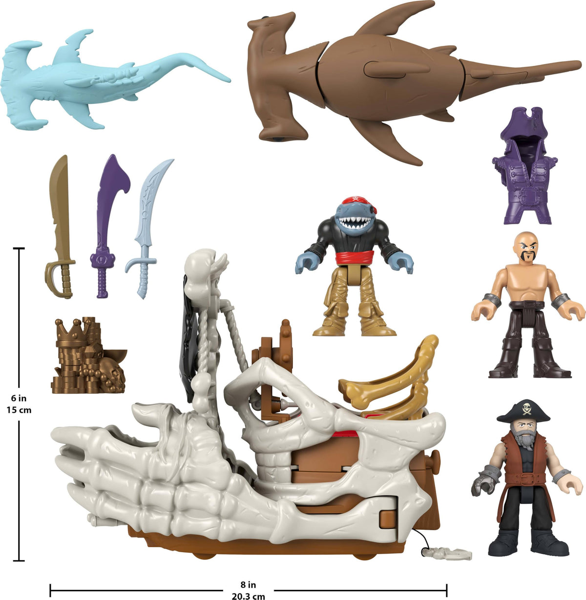 Fisher-Price Imaginext Billy Bones figures on deck for action-packed storytelling