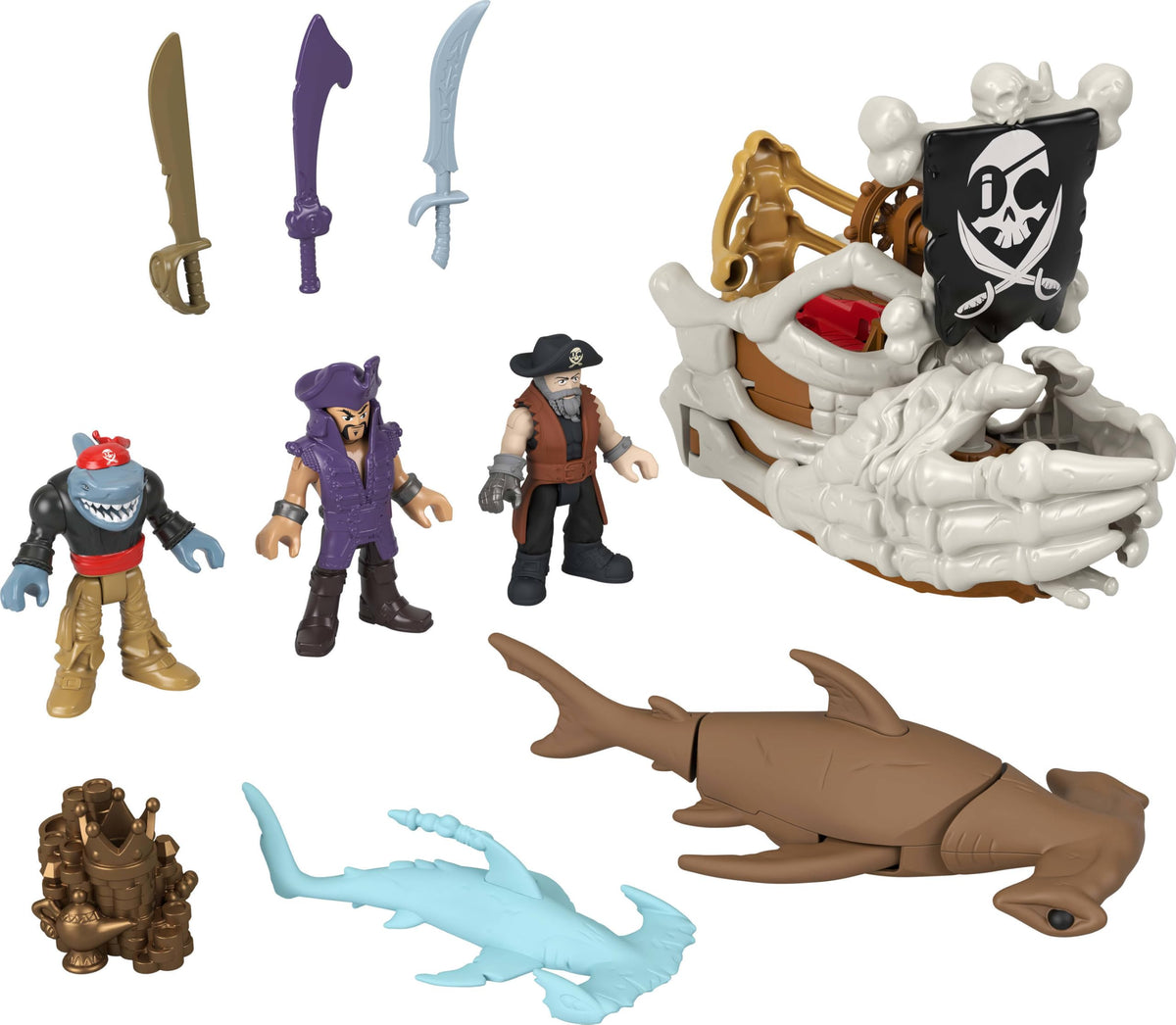 Fisher-Price Imaginext Billy Bones pirate bundle ship exterior for swashbuckling playtime