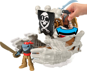 Fisher-Price Imaginext Billy Bones skeleton hands opening and harpoon launch for excitement