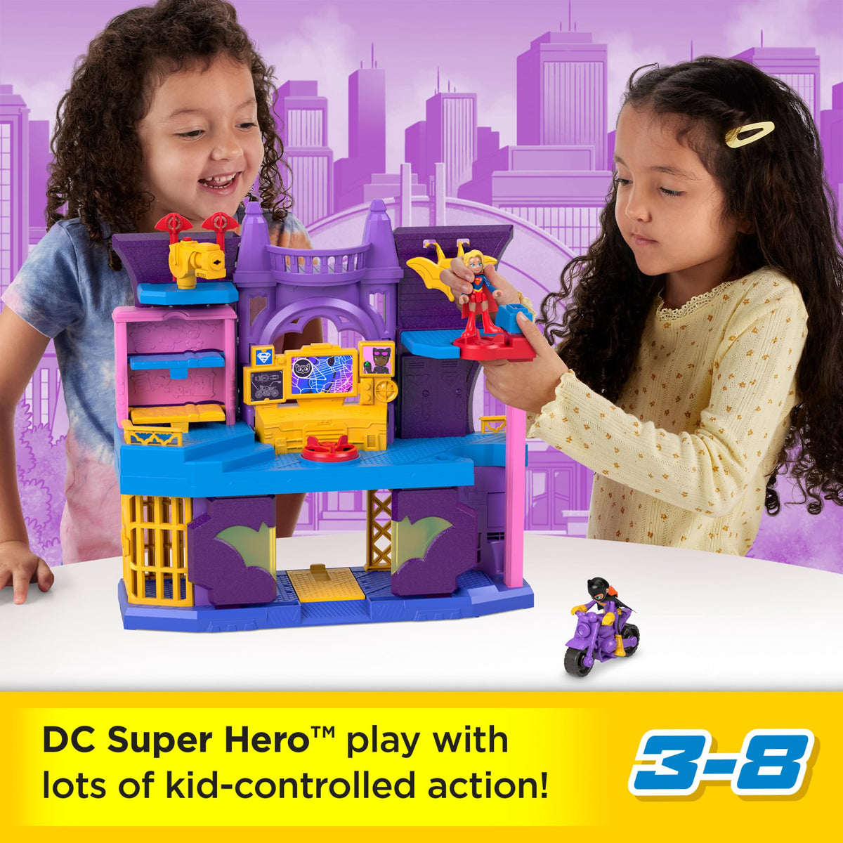 Fisher-Price Imaginext Batgirl Hero Hideout power pad doors open for action