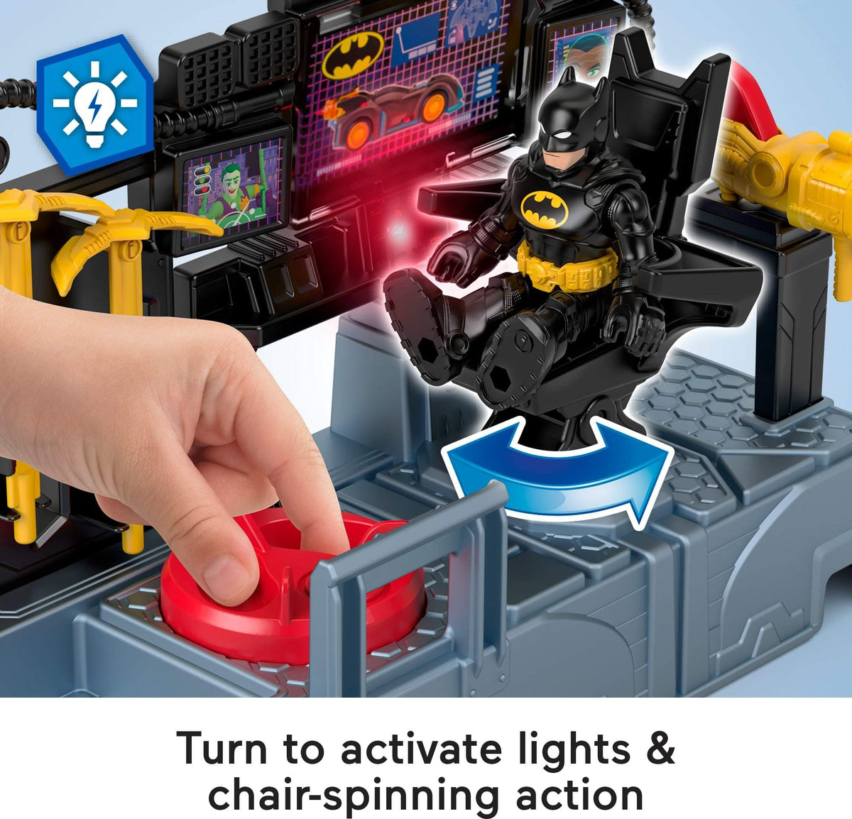 Spinning chair activated by the Power Pad for interactive mission signaling