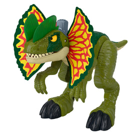 Fisher-Price Imaginext Dilophosaurus with lights and sounds enhances pretend play.