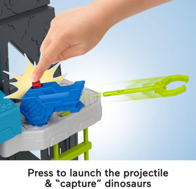 Fisher-Price Imaginext dino cage with lid for dramatic reveals and trapping action