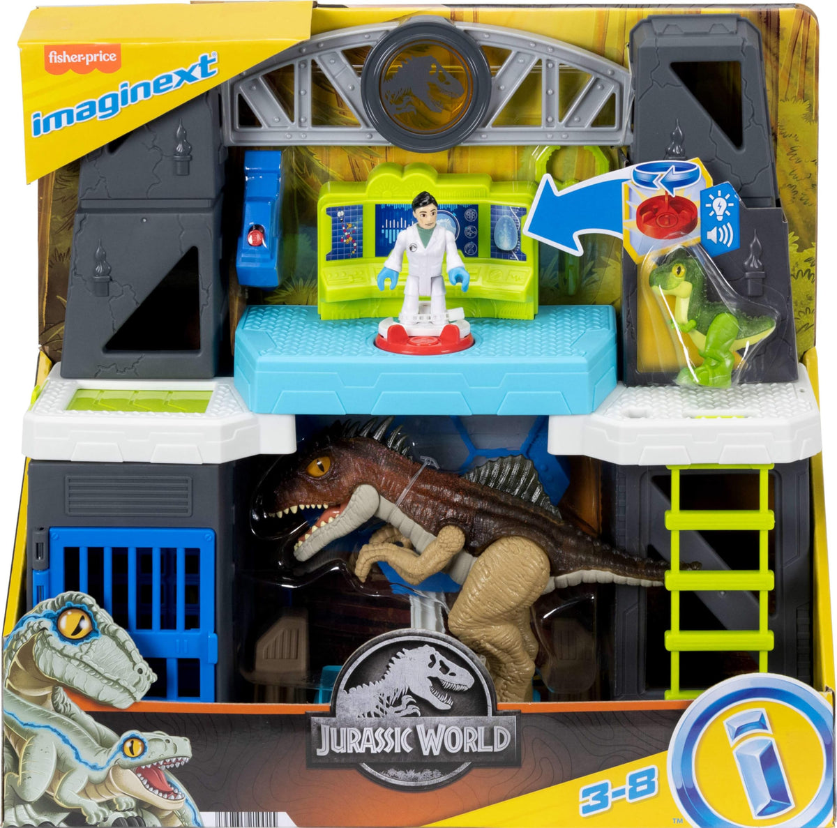 Fisher-Price Imaginext Jurassic dinos with clear features for viewing