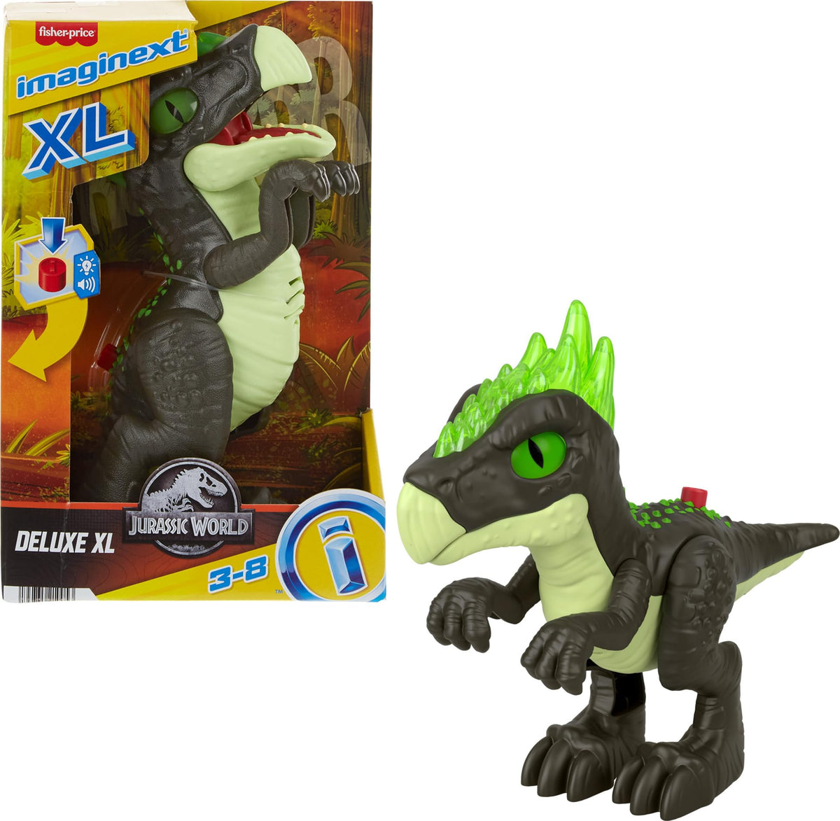 Dracorex XL pairs with other Imaginext XL figures for epic adventures