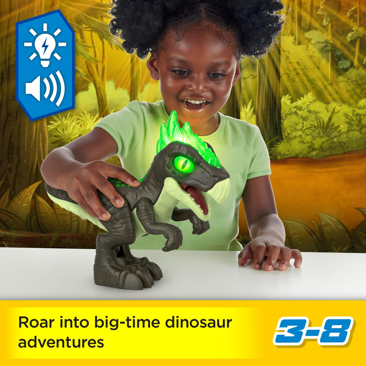 Dracorex XL horn lights up, adding drama to play