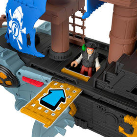 Fisher-Price Imaginext Pirate Ship launcher with cannons ready to launch