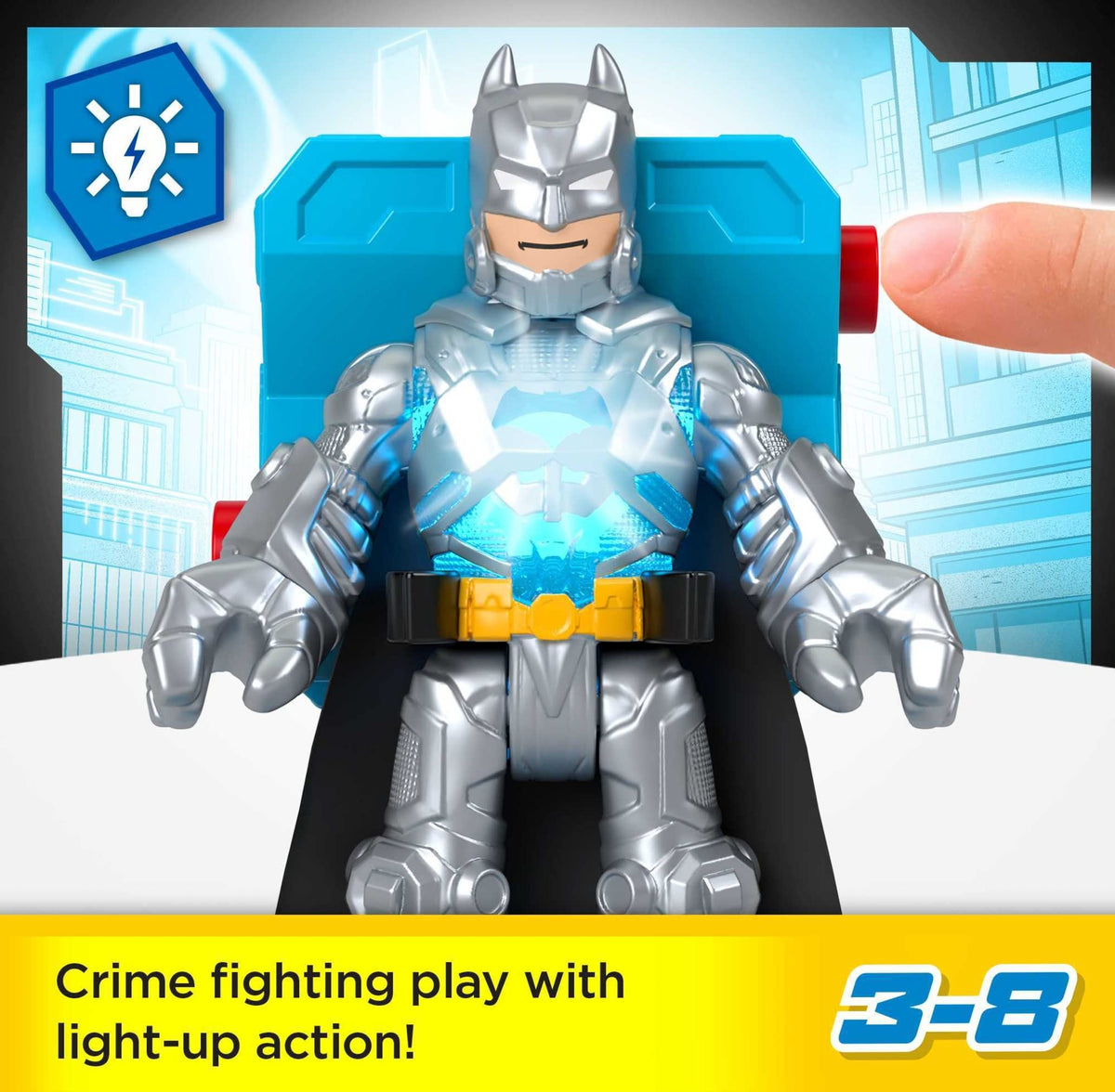 Fisher-Price Imaginext Robin figure light-up for hero adventures.