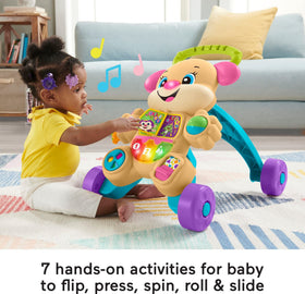 Fisher-Price Laugh & Learn Sis Walker easy-grasp handle helps little hands.
