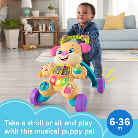 Fisher-Price Laugh & Learn Sis Walker light-up features boost engagement during playtime.