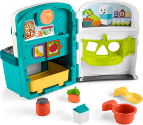 Fisher-Price Laugh & Learn kitchen accessory set boosts role-play storytelling.