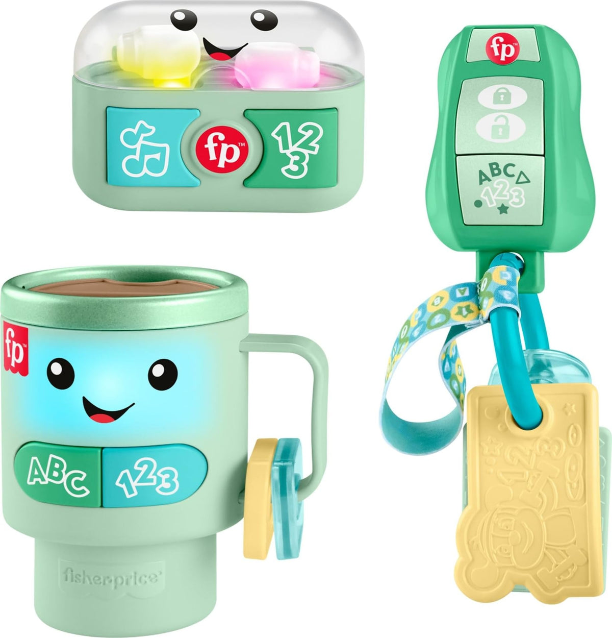Fisher-Price Laugh and Learn cup lights up with songs and ABC counting.