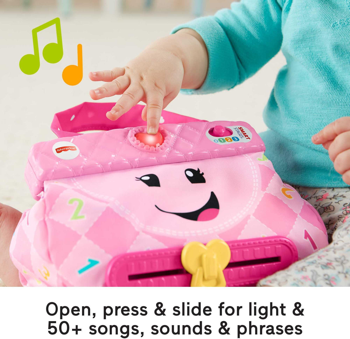 Fisher-Price Laugh & Learn Smart Purse rattle phone accessory supports early communication.