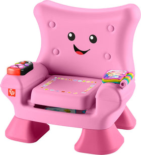 Fisher-Price Laugh & Learn chair pink flipbook highlights colors and shapes during play