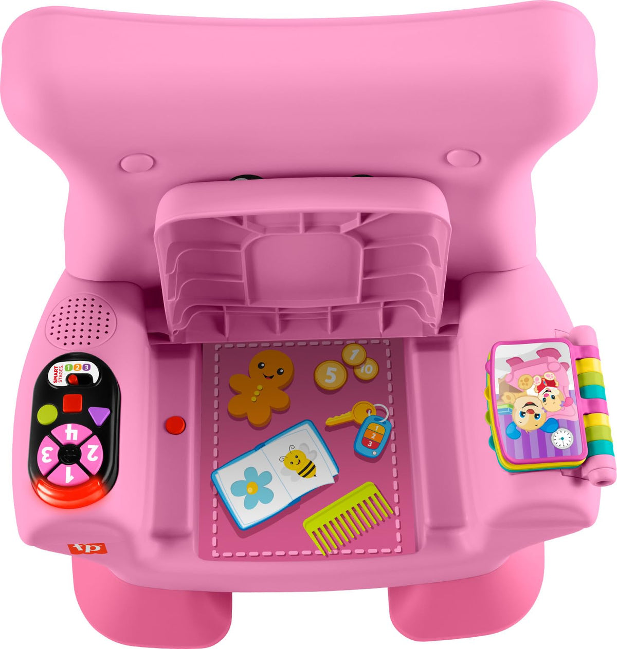Fisher-Price Laugh & Learn chair pink lift-up cushion reveals peekaboo surprises