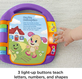Fisher-Price Laugh & Learn Storybook Rhymes easy-grasp handle supports tiny hands during play