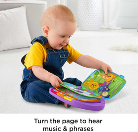 Fisher-Price Laugh & Learn Storybook Rhymes pages show colorful illustrations to invite exploration