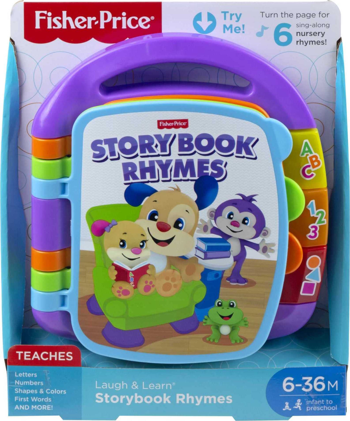 Fisher-Price Laugh & Learn Storybook Rhymes travel-friendly design supports on the go learning