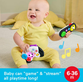 Fisher-Price Laugh & Learn video game controller promotes shapes, colors, and early problem solving.