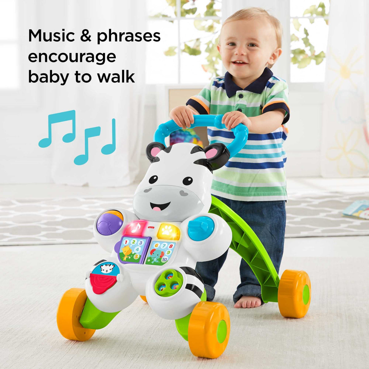 Fisher-Price Learn with Me Zebra Walker book page turn activity