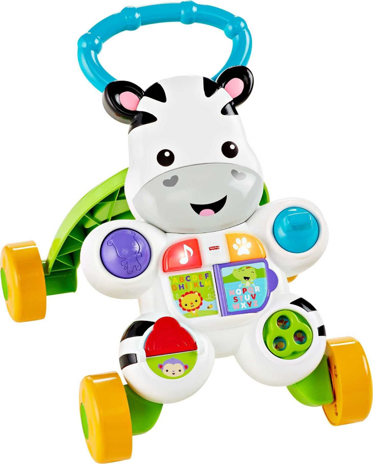 Fisher-Price Learn with Me Zebra Walker front view with lights and music