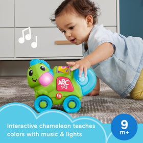 Fisher-Price Link Squad Crawl 'n Colors Chameleon roller-button press activates colorful music