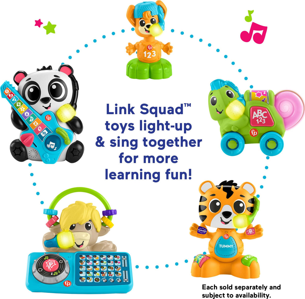 Fisher-Price Link Squad Tiger colorful lights support visual learning