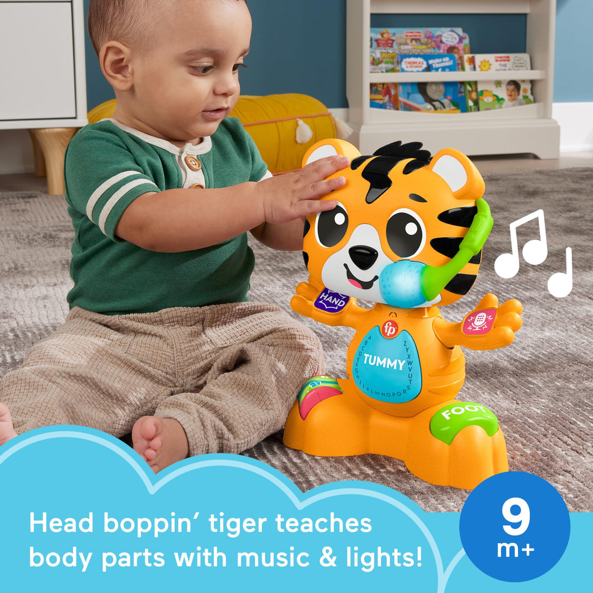 Fisher-Price Link Squad Tiger head-bop motion adds kinetic fun