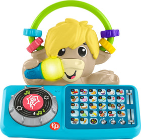 Fisher-Price Link Squad Yak with DJ table buttons for alphabet learning and play.