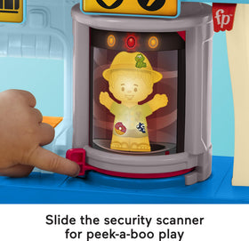 Fisher-Price Little People destination roller invites kids to spin and choose adventures.