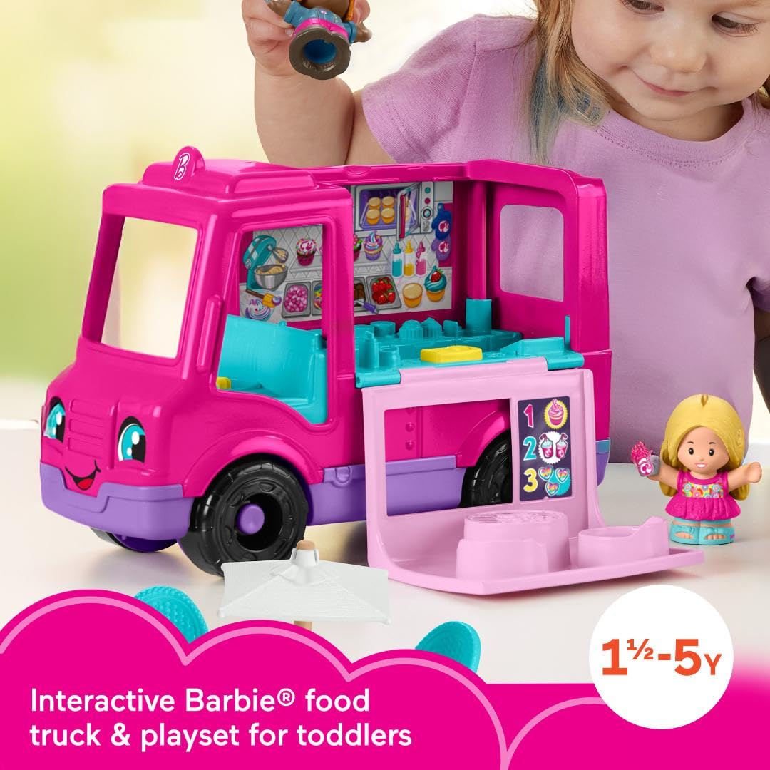 Fisher-Price Cupcake Truck triggers 25+ sounds for interactive pretend play.