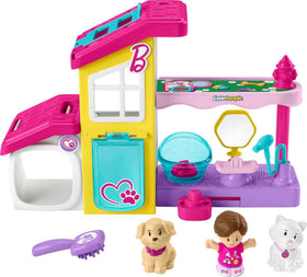 Fisher-Price Little People Barbie Pet Spa grooming stand with spinning chair for imaginative grooming play