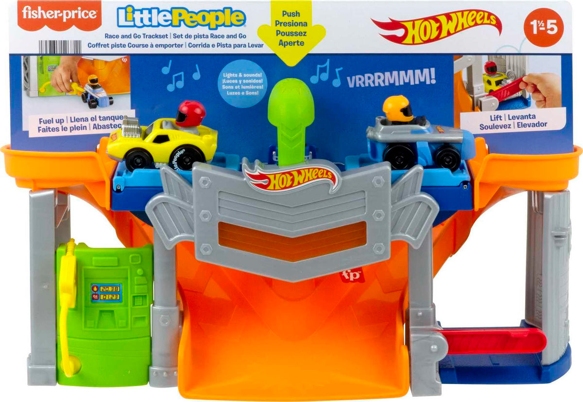 Fisher-Price Little People track set portable carry handle enhances play