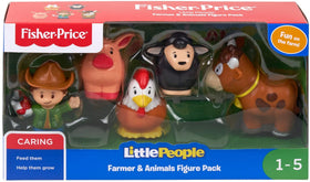 Fisher-Price Little People cow figure enables farm role-play and motor skill development.
