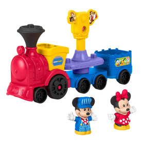 Fisher-Price Little People Disney Jr Mickey & Minnie musical train; easy push-along play for toddlers.