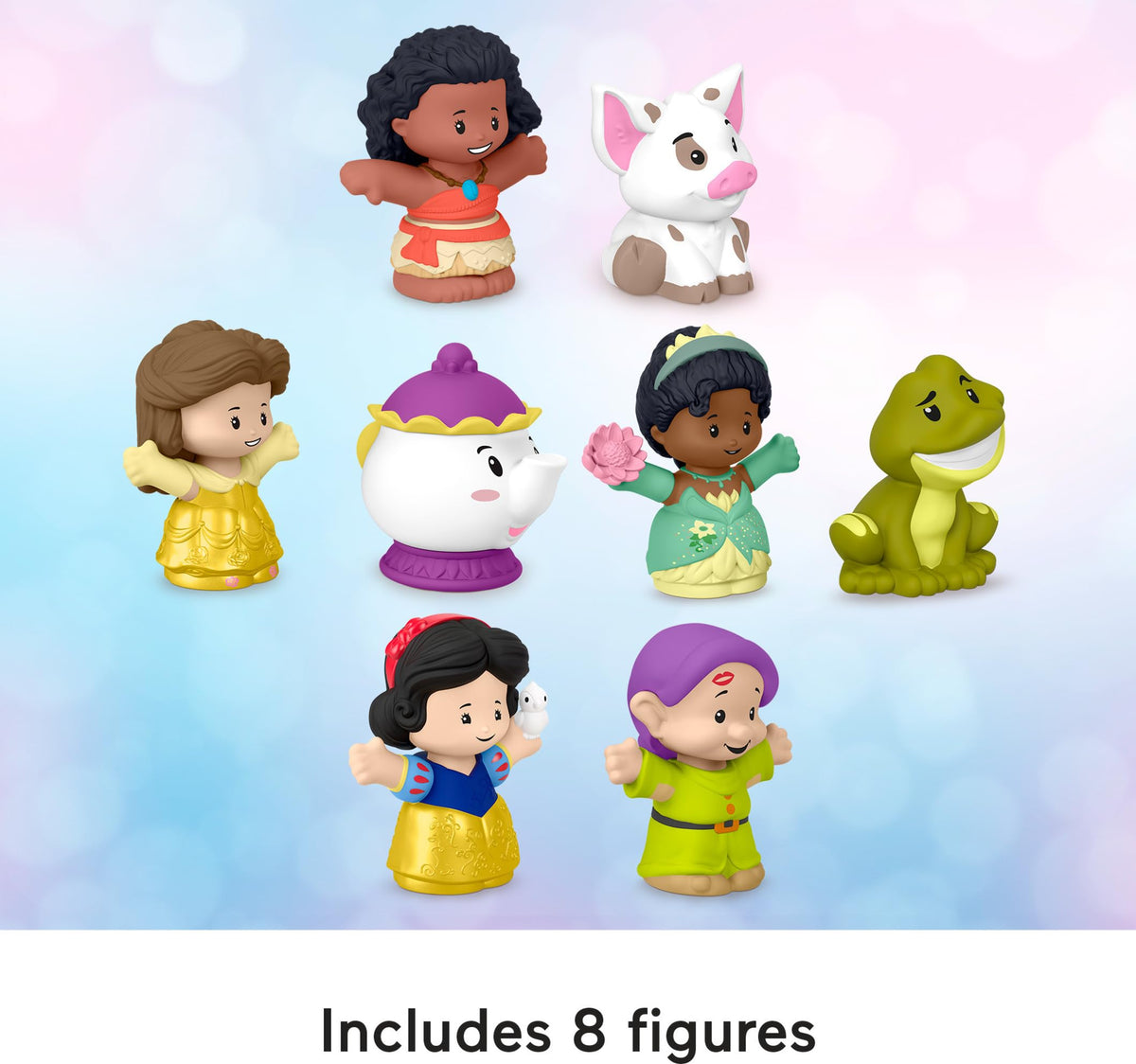 Fisher-Price Little People Disney Princess Story Duos Tiana and Naveen foster imaginative adventures.