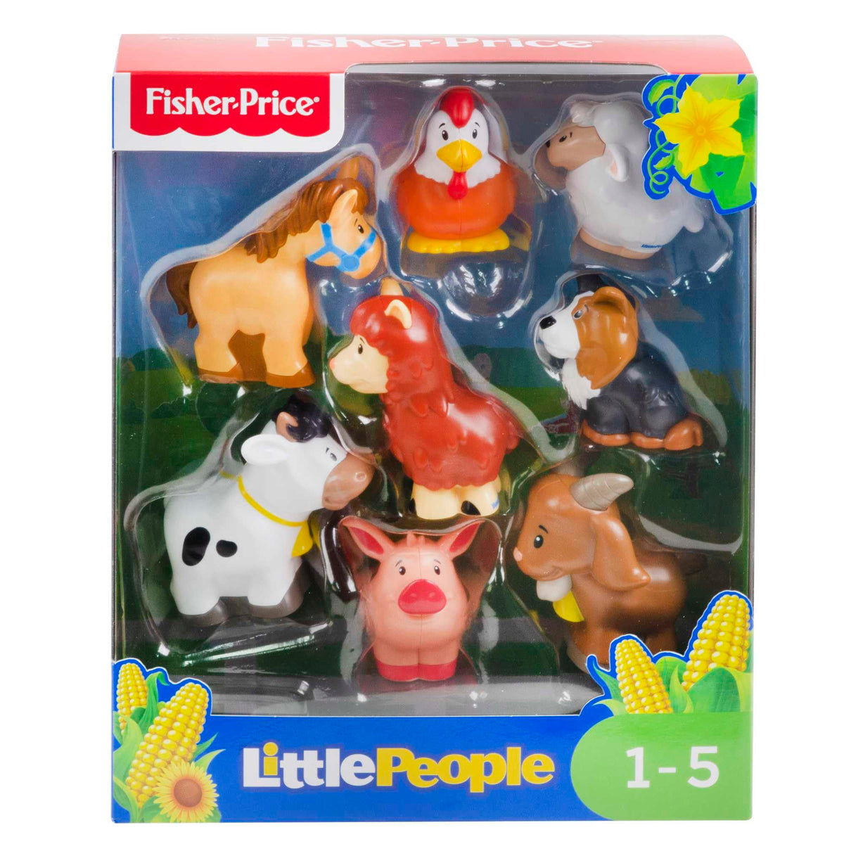 Fisher-Price Little People farm dog figure for companionship play and storytelling.