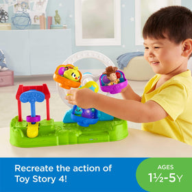 Crank-operated Ferris Wheel by Fisher-Price Little People for hands-on exploration and music.
