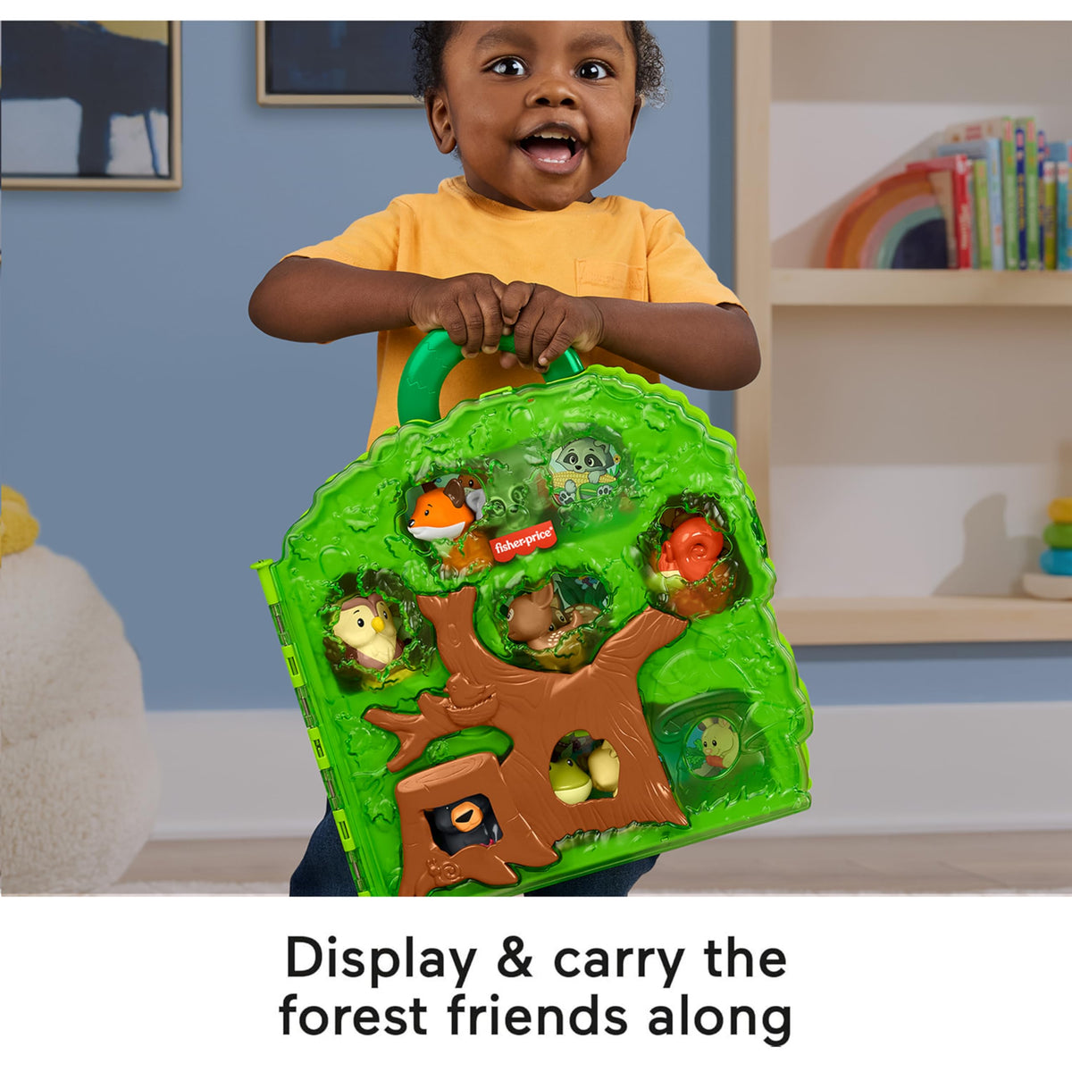 Fisher-Price Little People Forest Friends Carry Case helps little hands grasp and move small figures.