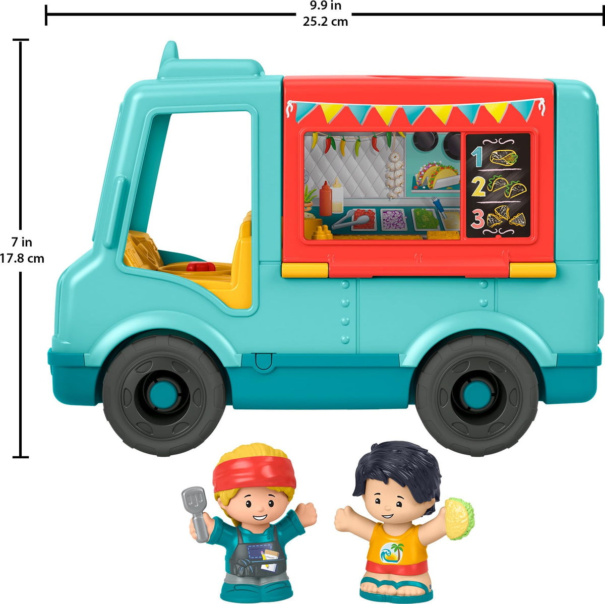 Food truck sized for small hands with imaginative play potential by Fisher-Price