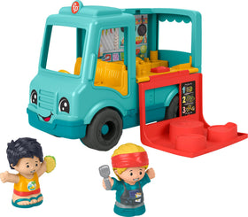 Fisher-Price Little People food truck push-along with music for toddler pretend play