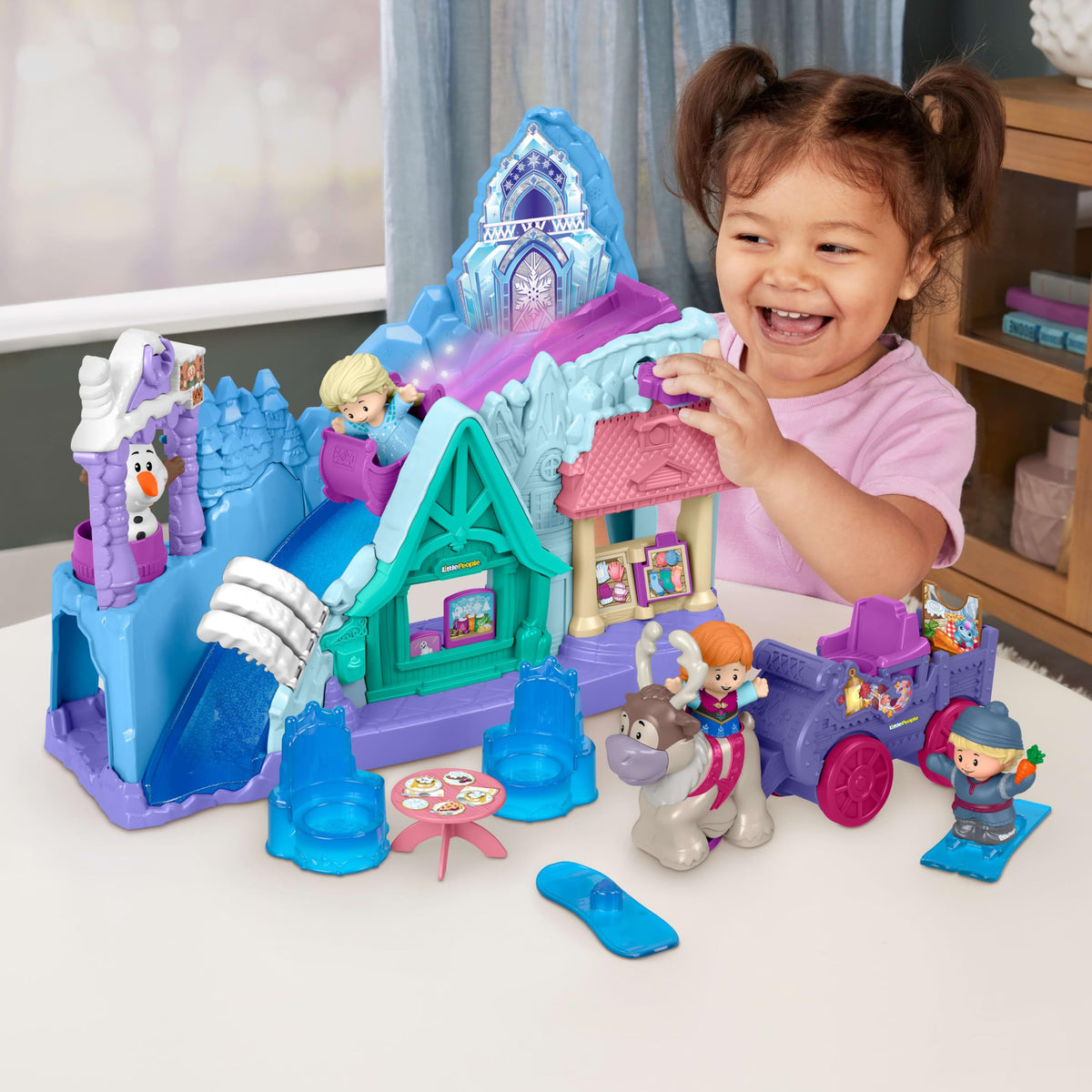 Fisher-Price Little People Elsa figure promotes storytelling and fine motor skills