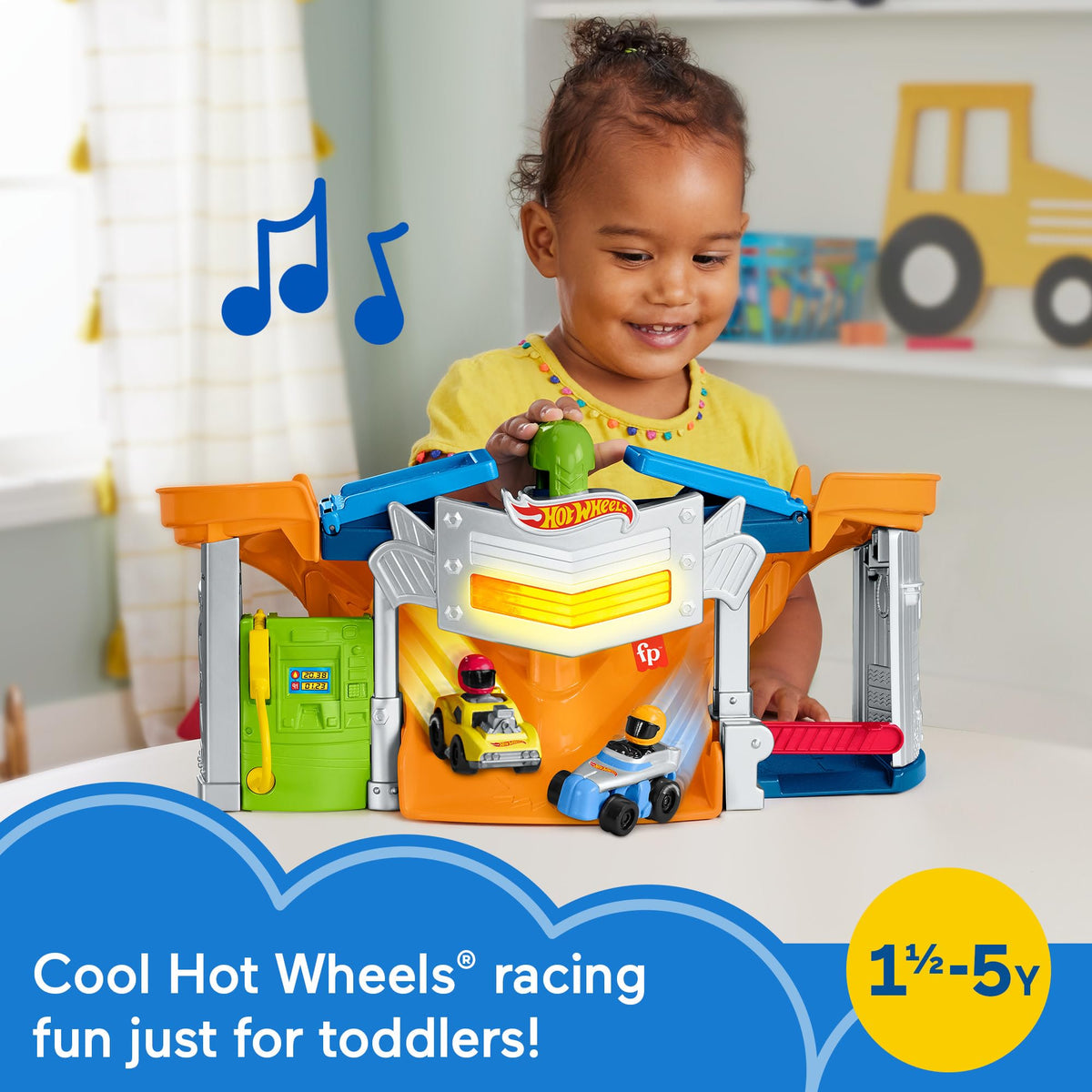 Fisher-Price Little People Hot Wheels Wheelies cars zooming for tiny hands