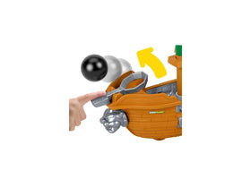 Fisher-Price Little People Mario Airship bowser wave motion enhances rolling play.
